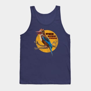 Low polygon art of The king fisher bird with grunge texture. Tank Top